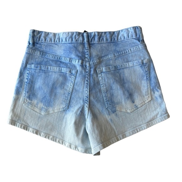OJG Dip Dye! Mid Length Light Ombré Acid Wash Denim Shorts 5 Pockets Size 28 / 6 - Picture 3 of 9